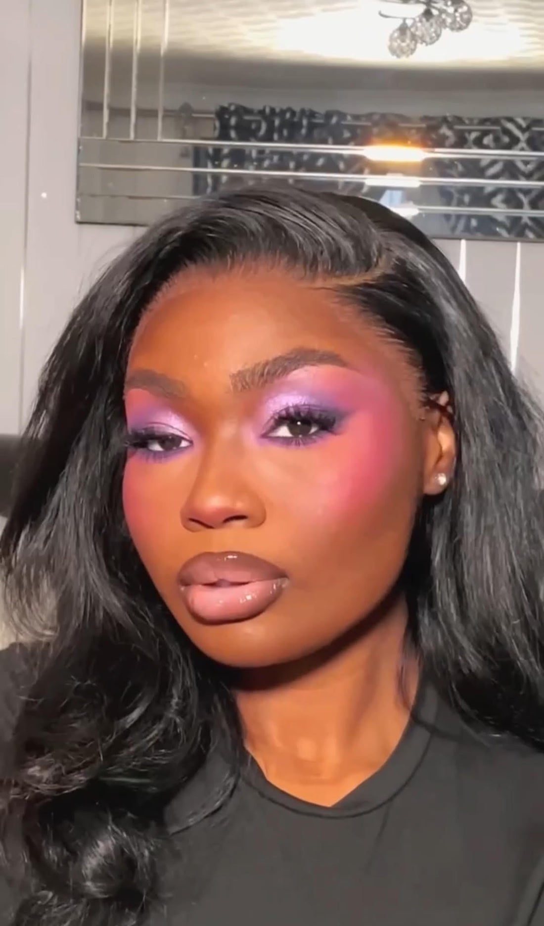 A woman with a personal style in beautiful lashes from Lahira Lashes and a perfect makeup look